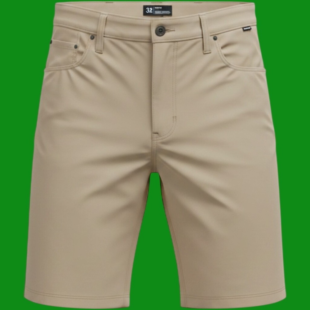 Hurley Hybrid Shorts Mens 32 Khaki Polyester Spandex Casual Active
